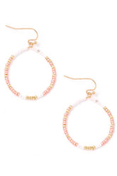 Beaded Hoop Drop Earrings